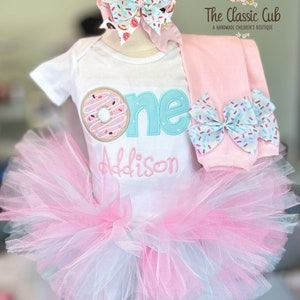 Donut Theme Sweet One birthday tutu outfit, Donut birthday