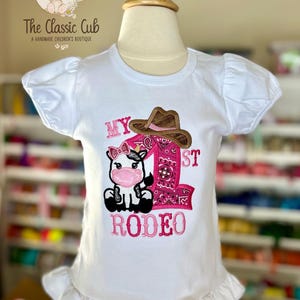 My First Rodeo Cow theme birthday shirt or bodysuit
