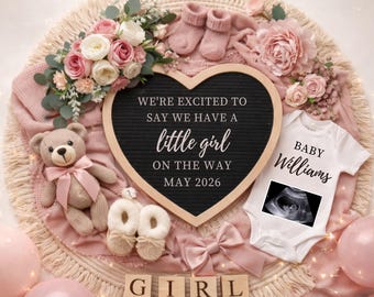 Little sister Pregnancy Announcement Template: It’s a Girl Gender Reveal, Baby Girl Pregnancy Announcement,Digital Download