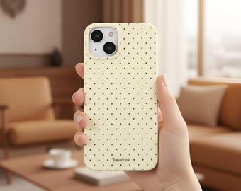 Minimal Polka Dot iPhone Case – Shockproof Cover with Lanyard Option for iPhone 13-17 Series
