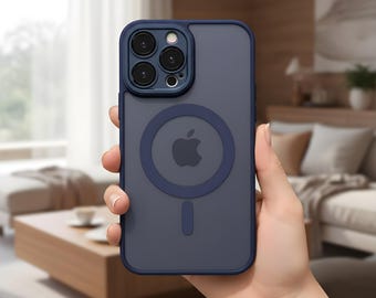 Matte Translucent Magnetic Phone Case – Lens Protector Wireless Charging Cover for iPhone 11-17 Series