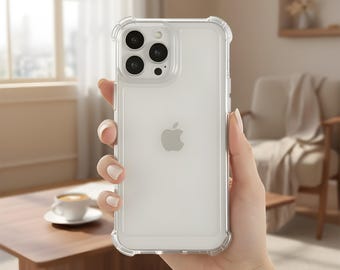 Luxury Clear Shockproof Phone Case – Transparent Soft Bumper Protective Cover for iPhone 7-17 Series