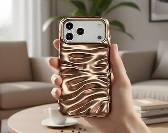3D Wavy iPhone Case: Wrinkled Texture Armor Bumper for iPhone 13-17