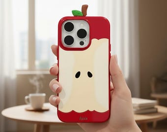 3D Apple Core iPhone Case: Anti-Scratch Protective Cover for iPhone 11-17 Pro Max
