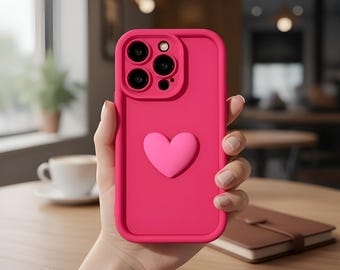 3D Love Heart Silicone iPhone Case – Soft Shockproof Full Cover Protection for iPhone XS-17