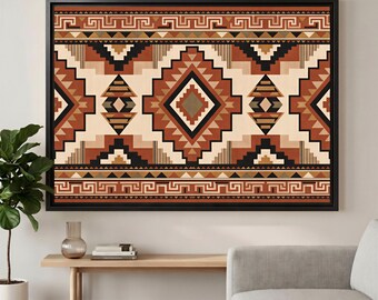 Southwestern Geometric Kilim Pattern Textile - Tapestry Wall Art