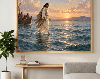 Jesus Walking On Water Christian Bible - Jesus Wall Art