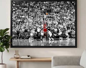 Basketball Canvas Wall Art, Black And White Sports Poster, Living Room Decor