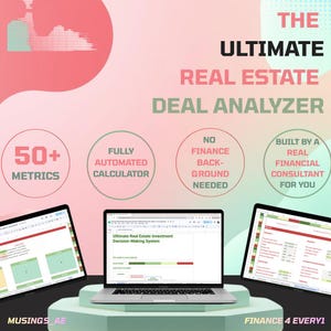 Easy-to-Use Real Estate Investment Decision-Maker | ROI Risk Cashflow Calculator, Beginner-friendly, Property Deal Analyzer | Finance4every1