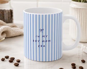In My Boy Mom Era Mug, Cute Boy Mom Coffee Mug, First time mom gift, Mother's Day Gift, New Mom Gift, Coquette Bow Mug, Babyshower Gift