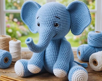 Elefant Häkelanleitung PDF | Elliot Amigurumi-Anleitung | Niedliches Safari Tier Plushie Guide | DIY Kinderzimmer Dekor | Meisterklasse PDF Download