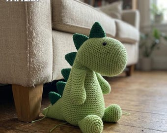 Dinosaurier Häkelanleitung PDF | Squish-a-Saurus Amigurumi Tutorial | Easy Plüschtier Anleitung | DIY prähistorisches Kinderzimmer Dekor & Baby Geschenk für Jungen