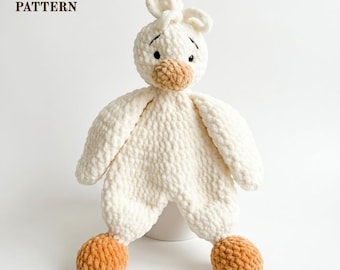 Enten Snuggler Häkelanleitung, Baby Lovey Amigurumi Tutorial, Baby Kuscheltier Schmusetuch, Schmusedecke, Kuscheltier auf dem Bauernhof