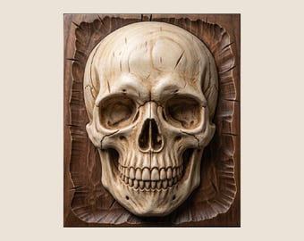 Skull STL File CNC Router | Wood Carving | Dark Wall Art (Digital Download)