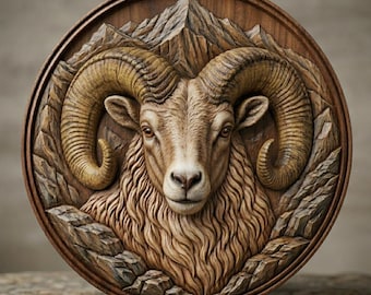 Bighorn Sheep STL File, Ram Relief Carving, Mountain Wildlife CNC Wood Art (Digital Download)