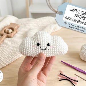 Adorable Cloud Amigurumi Crochet Pattern - Easy Beginner PDF Tutorial - Instant Digital Download