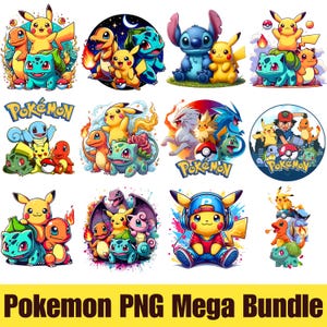 Bundle Sublimation Pokemon, Lot Clipart PNG Pokemon, Pokemon PNG, Pikachu PNG, Pokeball Png, Ensemble Clipart Anime Pokemon, Téléchargement