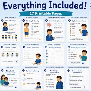 Growing Boys Puberty Guide | Health Education Workbook (PDF Download)