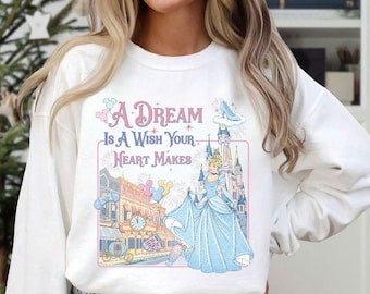Vintage Cinderella Princess PNG | Magic Kingdom Main Street & Glass Slipper Graphic | Dream Is A Wish Quote | Digital Download File