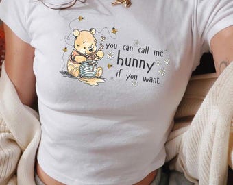Winnie l'ourson lapin PNG | Citation Hunny rétro, vous pouvez m'appeler | Esthétique vintage Bee Daisy | Fichier numérique pour sublimation