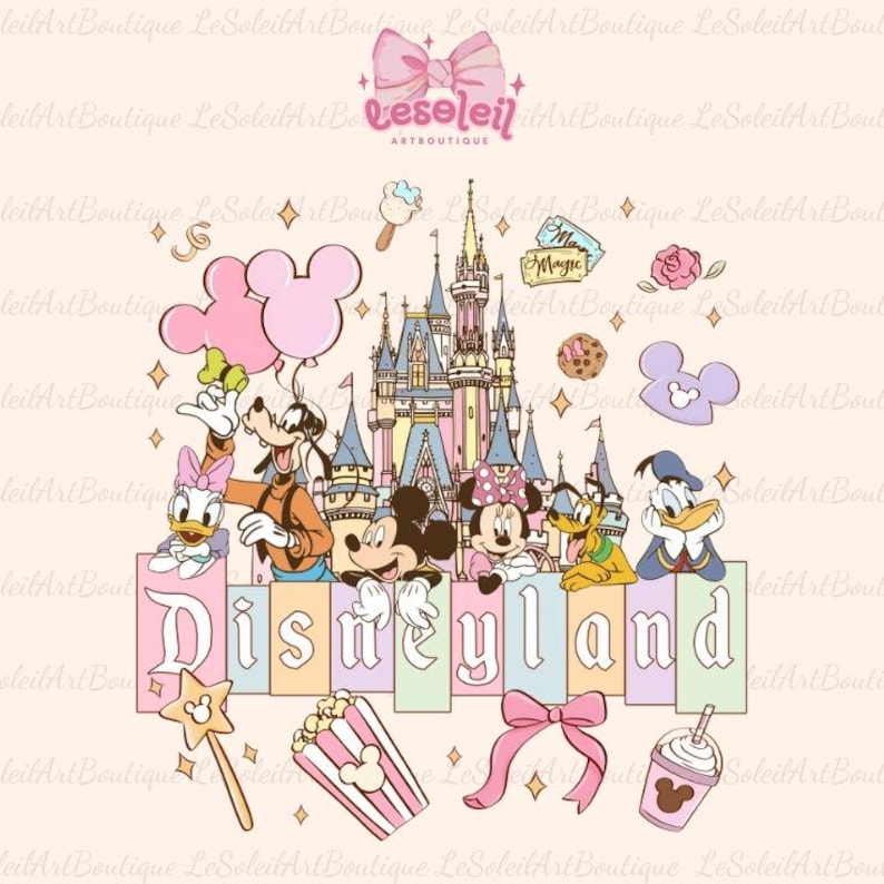 Disneyland Castle Front Back PNG | Mickey and Friends Magical Trip | 2 Sided Shirt Design | Digital File for Sublimation image 3