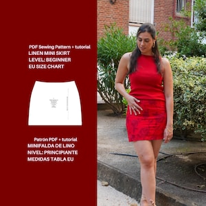 Miniskirt Sewing Pattern PDF | Linen Miniskirt Pattern |DIY Skirt | EU | Summer Sewing Pattern | Video Tutorial + Instructions