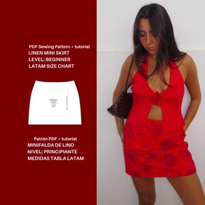 Miniskirt Sewing Pattern PDF | Linen Miniskirt Pattern |DIY Skirt | LATAM | Summer Sewing Pattern | Video Tutorial + Instructions