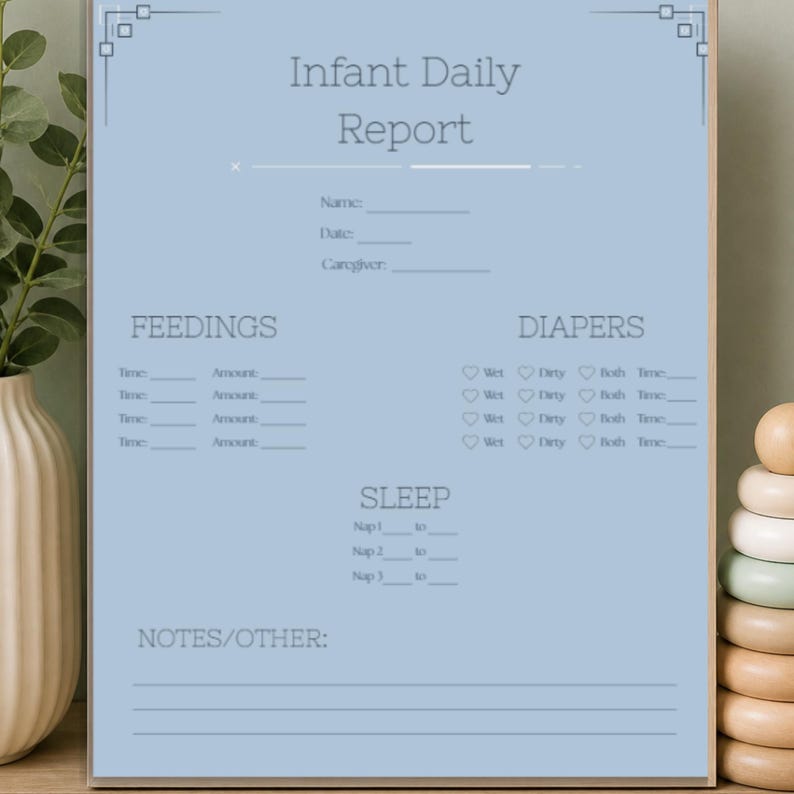 Baby Daily Report Printable | Infant Daily Log | Daycare Daily Sheet ...