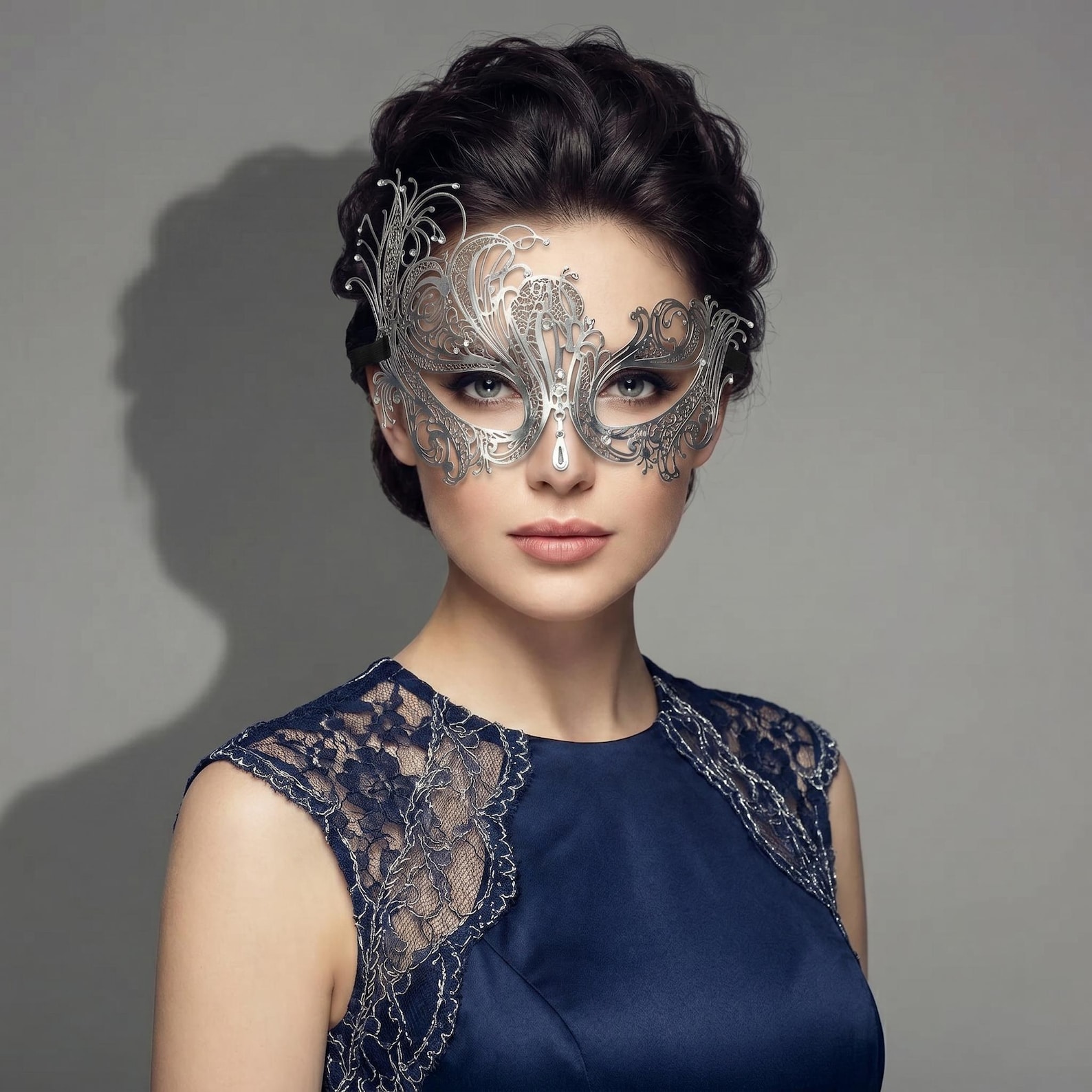 Metal Filigree Masquerade Mask | Venetian Gothic Ball Costume Party Mask