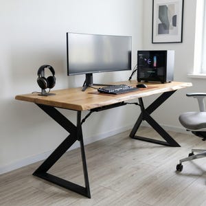Home Office Desk Legs: Sleek X-Shaped Base for Computer Table or Gaming Setup