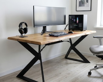 Gambe per scrivania in metallo: elegante base a X per ufficio domestico o postazione da gioco.