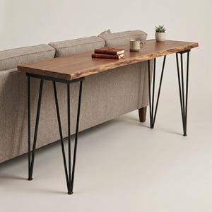 Solid Steel Hairpin Table Legs: 90cm Bar Height Console Base (full set)