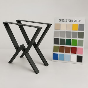 Pieds de table personnalisables (dimensions et couleurs) : Base en métal ultra-résistante pour table à manger