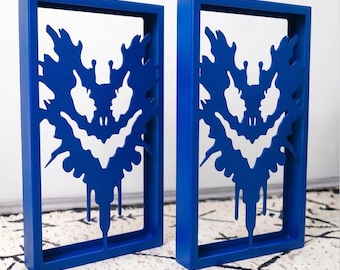 Patas de mesa azules: Estructura de mesa con diseño de juego calado, 9 colores disponibles.