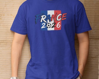 Soccer World Tournament Inspired Design, France Flag Animated Tribute for Fans Graphic Tee, Football Supporters Sports Gift Unisex T-Shirt