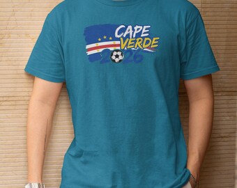 Soccer World Tournament Inspired Design, Cape Verde Flag Animated Tribute Graphic Tee, Football Supporter Sports Gift Unisex Tshirt