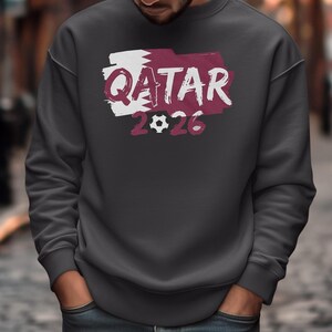Soccer World Tournament Design, Qatar Flag Animated Tribute for Fans, Football Supporters Sports Gift Graphic Tee Unisex T-Shirt image 8