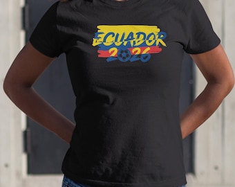 Animated Ecuador Flag Tribute Graphic Tee, World Tournament Soccer Inspired Design, Football Supporters Fans Sports Gift Unisex T-Shirt