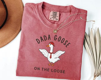 Faux Stitch Graphic Tee, New Papa Top, Silly Dada Goose Shirt, Pregnancy Reveal Present, Fathers Day Gift For Husband New Papa Top