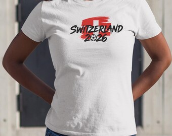 Football Supporters Sports Gift, Soccer World Tournament Inspired Design, Switzerland Flag Animated Tribute Fans Graphic Tee Unisex T-Shirt