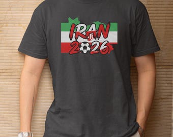 Football Supporters Sports Gift, Iran Flag Animated Tribute Fan Graphic Tee, Soccer World Tournament Inspired Design Unisex T-Shirt