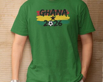 Soccer World Tournament Inspired Design, Ghana Flag Animated Tribute for Fans, Football Supporters Gift Graphic Tee Unisex T-Shirt