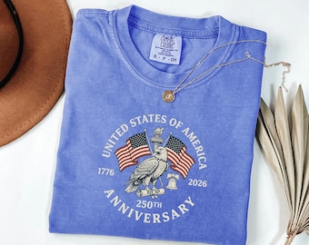 Vintage American Bald Eagle Tee, 1776 To 2026 Independence Day Gift For Men, USA 250th Anniversary Comfort Colors Shirt
