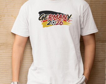 Soccer World Tournament Inspired Design, Germany Flag Animated Tribute for Fans Graphic Tee, Football Supporters Sports Gift Unisex T-Shirt