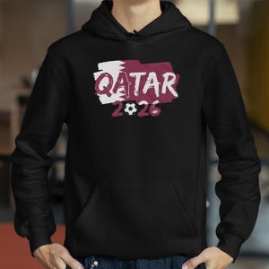 Soccer World Tournament Design, Qatar Flag Animated Tribute for Fans, Football Supporters Sports Gift Graphic Tee Unisex T-Shirt image 10