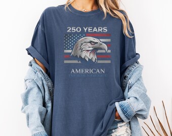 Patriotic Freedom USA Graphic Tee, Custom Gift American Independence Eagle Shirt, Vintage Comfort Colors Personalized Gift Unisex T-Shirt