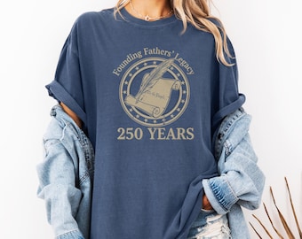 Patriotic Graphic Tee American Constitution Custom Gift, Comfort Colors Founding Fathers Legacy Shirt, Personalized USA Gift Unisex T-Shirt