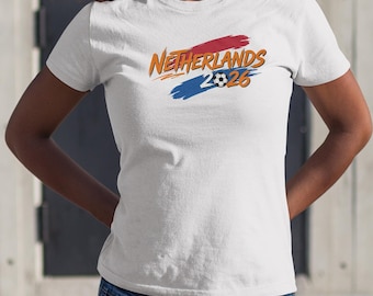 Soccer World Tournament Inspired Design, Netherlands Flag Animated Tribute Fans Graphic Tee, Football Supporters Sports Gift Unisex T-Shirt