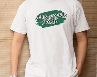 Soccer World Tournament Inspired Design, Saudi Arabia Flag Animated Tribute Fans Graphic Tee, Football Supporters Gift Unisex T-Shirt