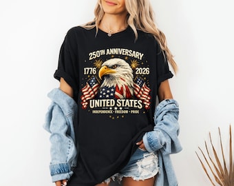 Semiquincentennial Tee, USA 250th Anniversary Shirt, 1776 2026 America Tshirt, Patriotic Eagle Top, Independence Day Gift for Patriot